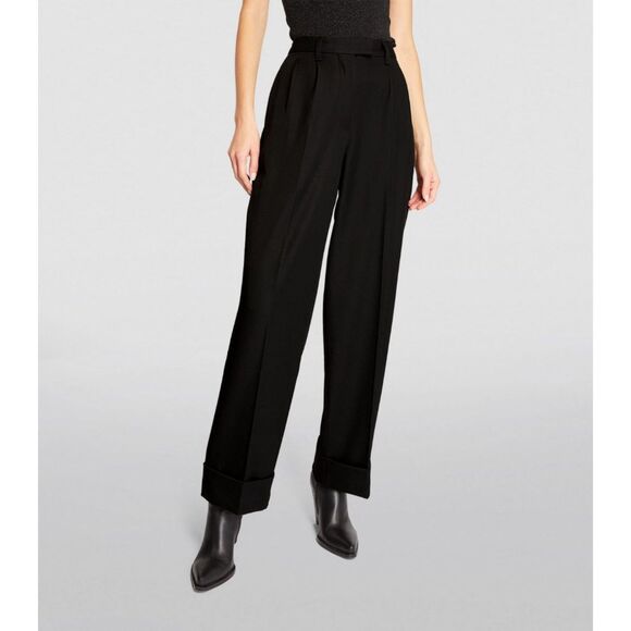 NWT Rag & Bone Women's Marianne Italian Wool Cuffed Hem Trousers in Black Size 2 - Picture 3 of 13